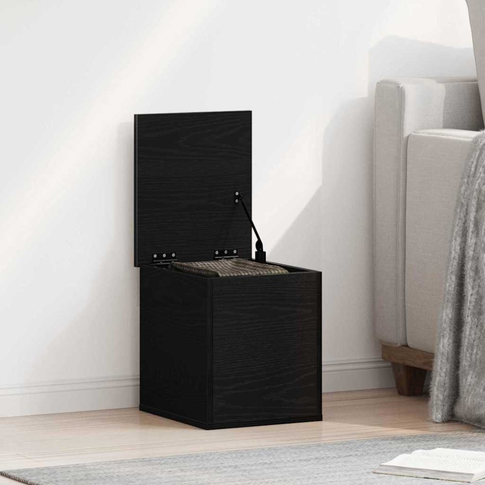 vidaXL Κουτί αποθήκευσης Μαύρη Οξυά 30 x 35 x 35 cm Επεξεργασμένο Ξύλο
