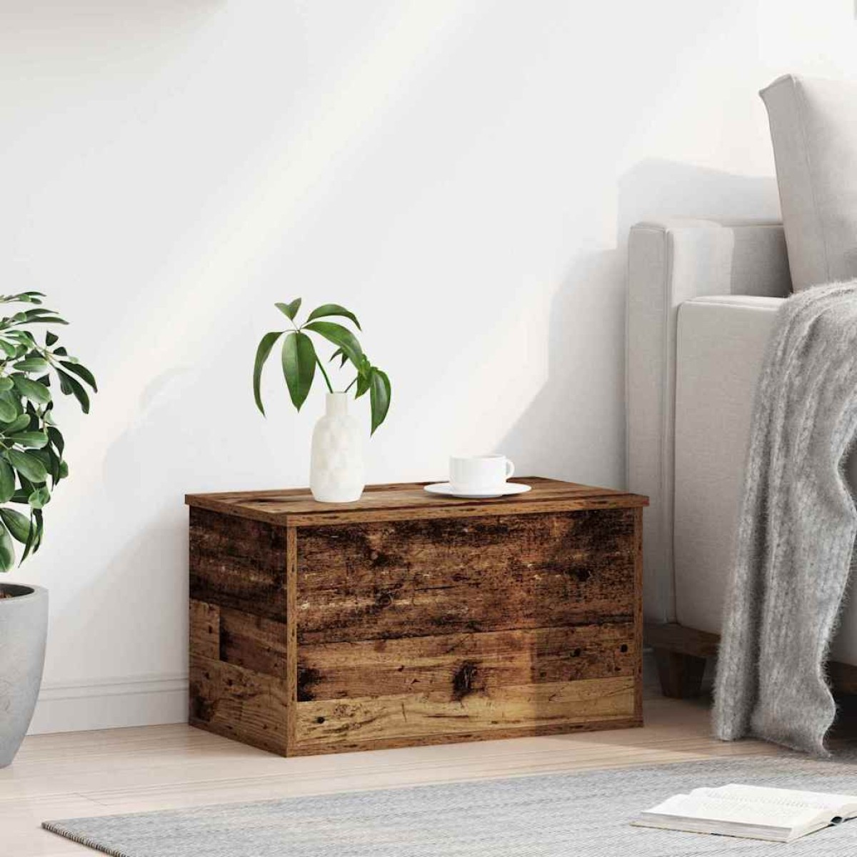 vidaXL Κουτί αποθήκευσης Παλιό Ξύλο 60 x 35 x 35 cm Επεξεργασμένο Ξύλο