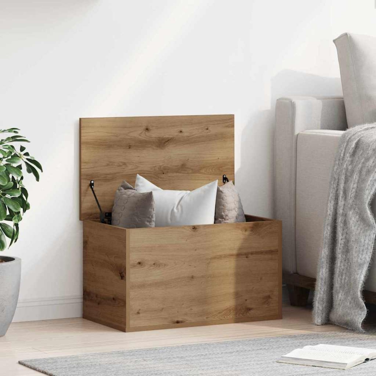 vidaXL Κουτί αποθήκευσης Artisan Oak 60 x 35 x 35 cm