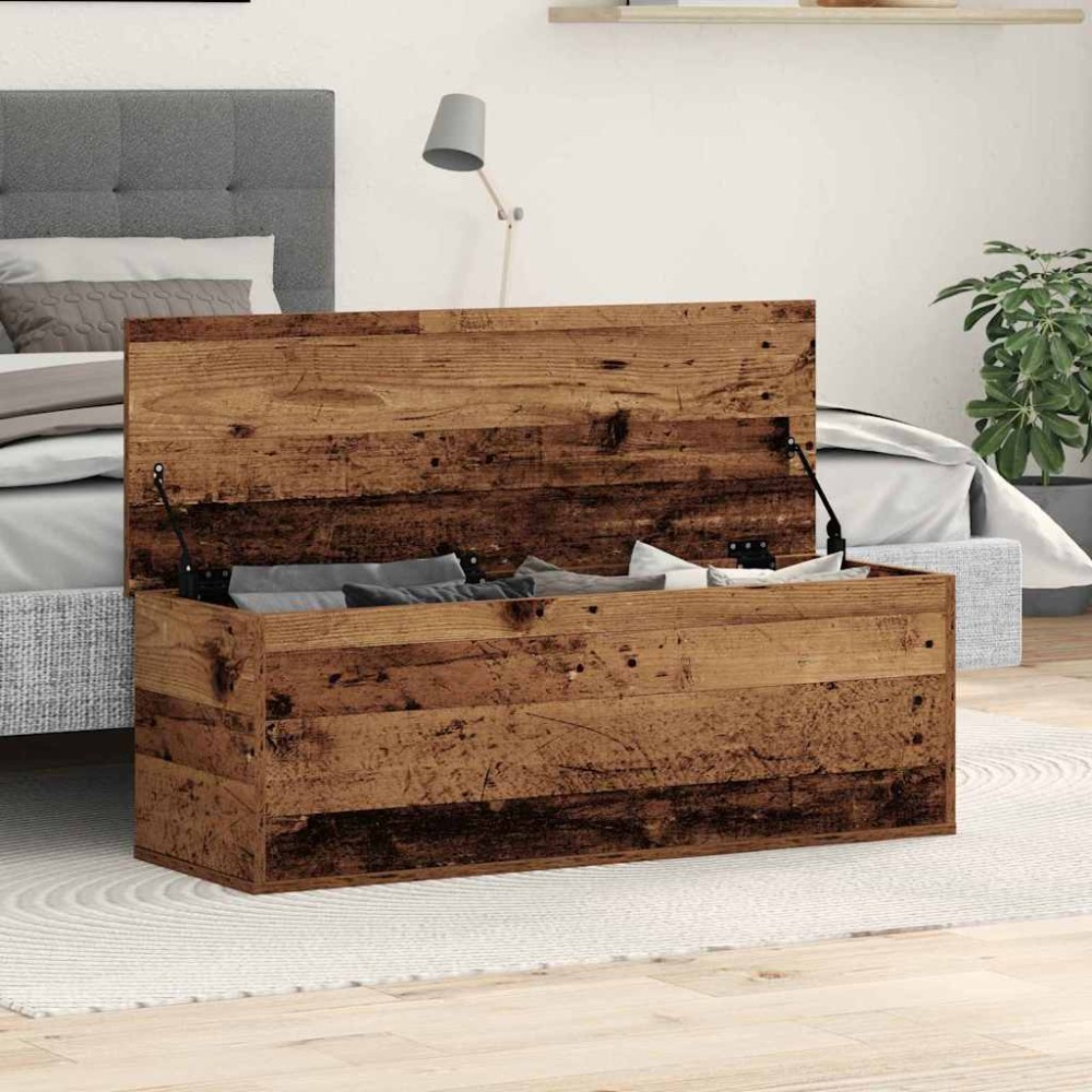 vidaXL Κουτί αποθήκευσης Παλιό Ξύλο 102 x 35 x 35 cm