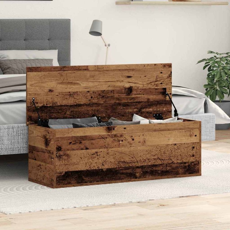 vidaXL Κουτί αποθήκευσης Παλιό Ξύλο 102 x 35 x 35 cm