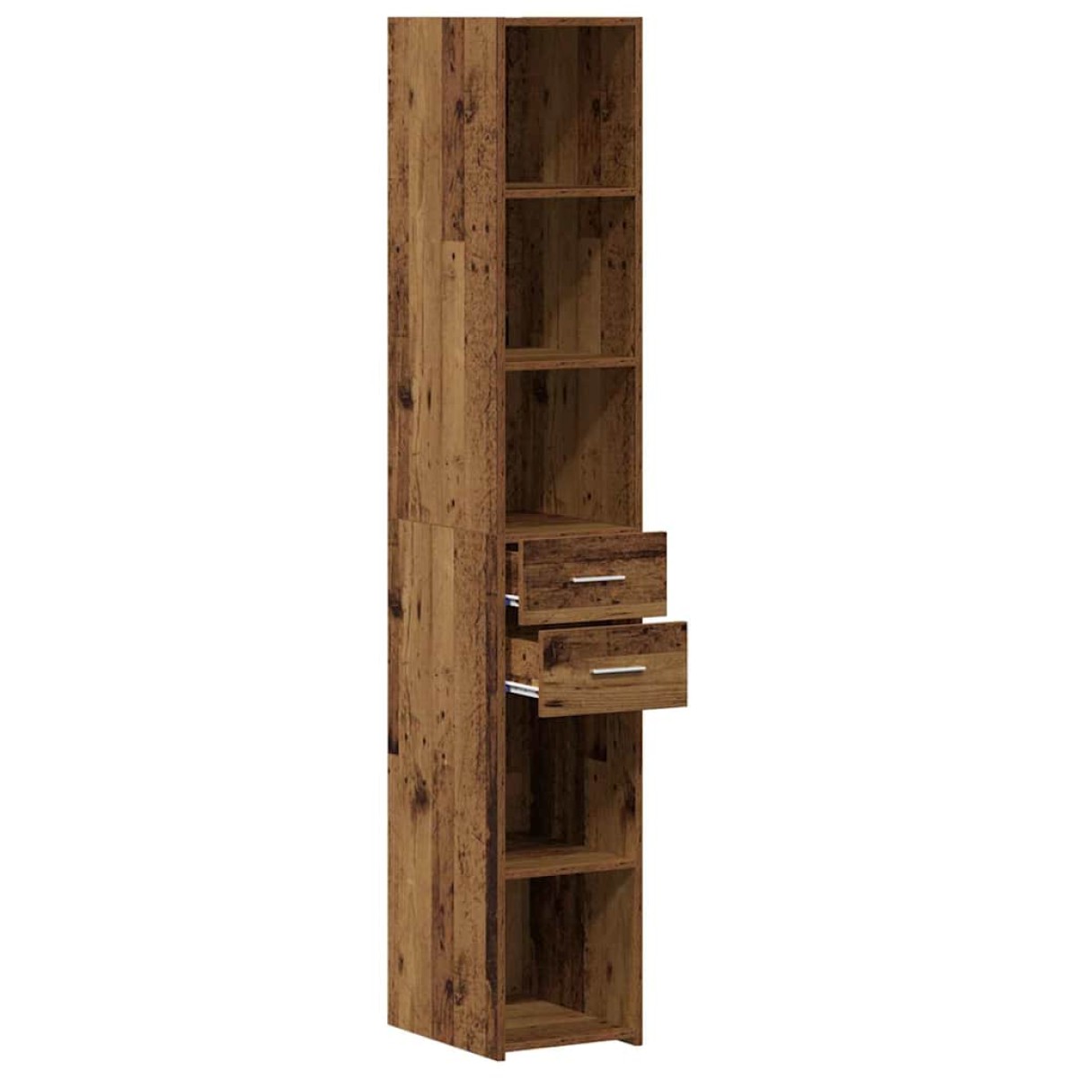 vidaXL Βιβλιοθήκη με συρτάρι Παλιό ξύλο 30 x 42.4 x 185.2 εκ.
