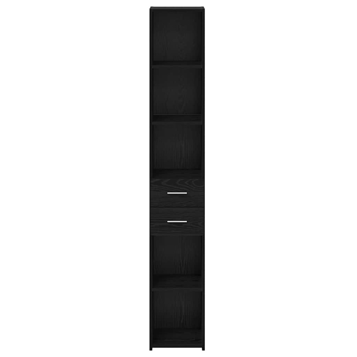 vidaXL Βιβλιοθήκη με συρτάρι Μαύρη Οξυά 30 x 42.4 x 185.2 εκ.