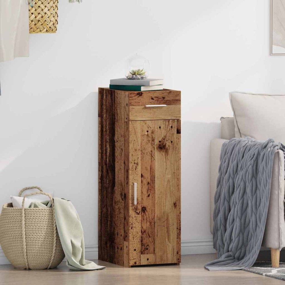 vidaXL Πλαϊνό γραφείο με συρτάρι Παλιό ξύλο 30 x 42,5 x 93 εκ.