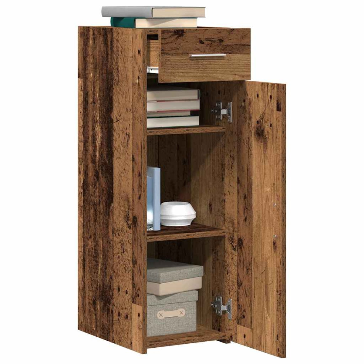 vidaXL Πλαϊνό γραφείο με συρτάρι Παλιό ξύλο 30 x 42,5 x 93 εκ.