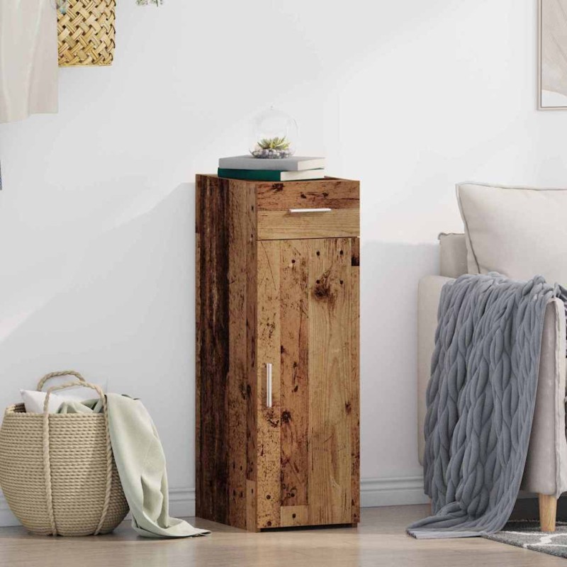 vidaXL Πλαϊνό γραφείο με συρτάρι Παλιό ξύλο 30 x 42,5 x 93 εκ.