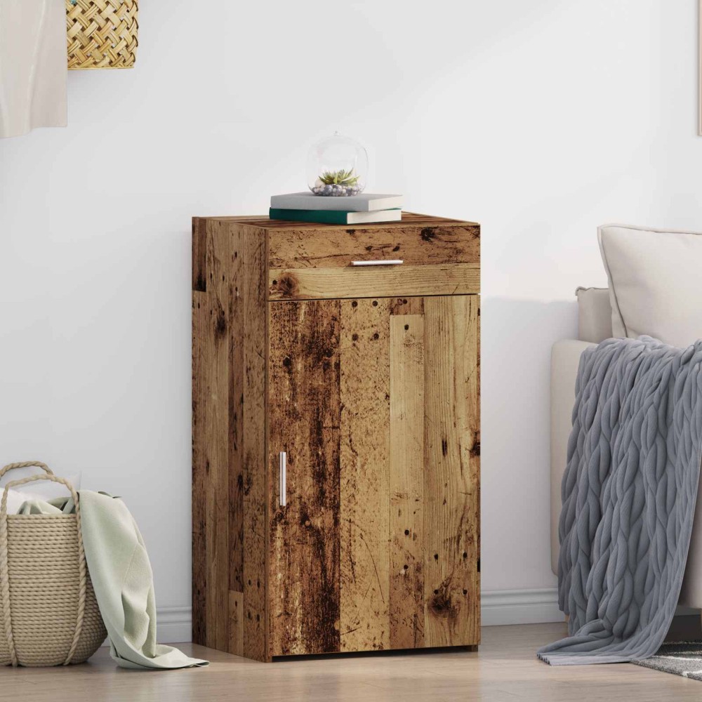 vidaXL Πλαϊνό γραφείο με συρτάρι Παλιό ξύλο 50 x 42,5 x 93 εκ.