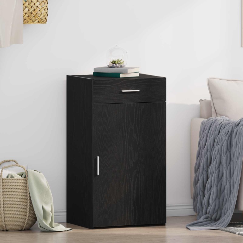 vidaXL Πλαϊνό γραφείο με συρτάρι Μαύρη Οξυά 50 x 42,5 x 93 εκ.