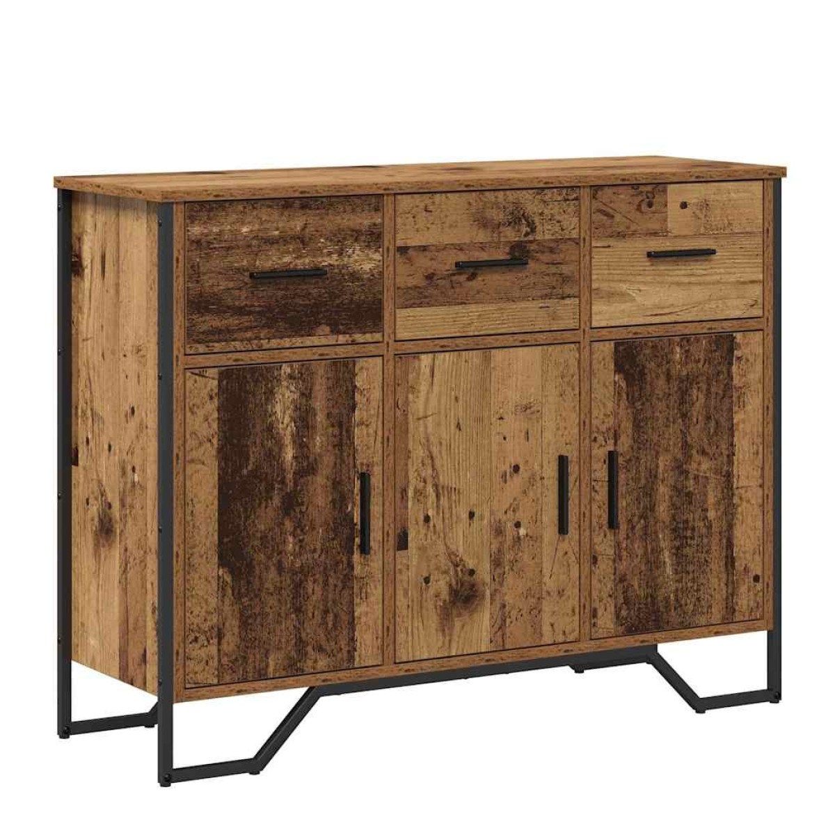 vidaXL Πλαϊνό γραφείο με συρτάρι Παλιό ξύλο 97 x 32,5 x 74,5 εκ.