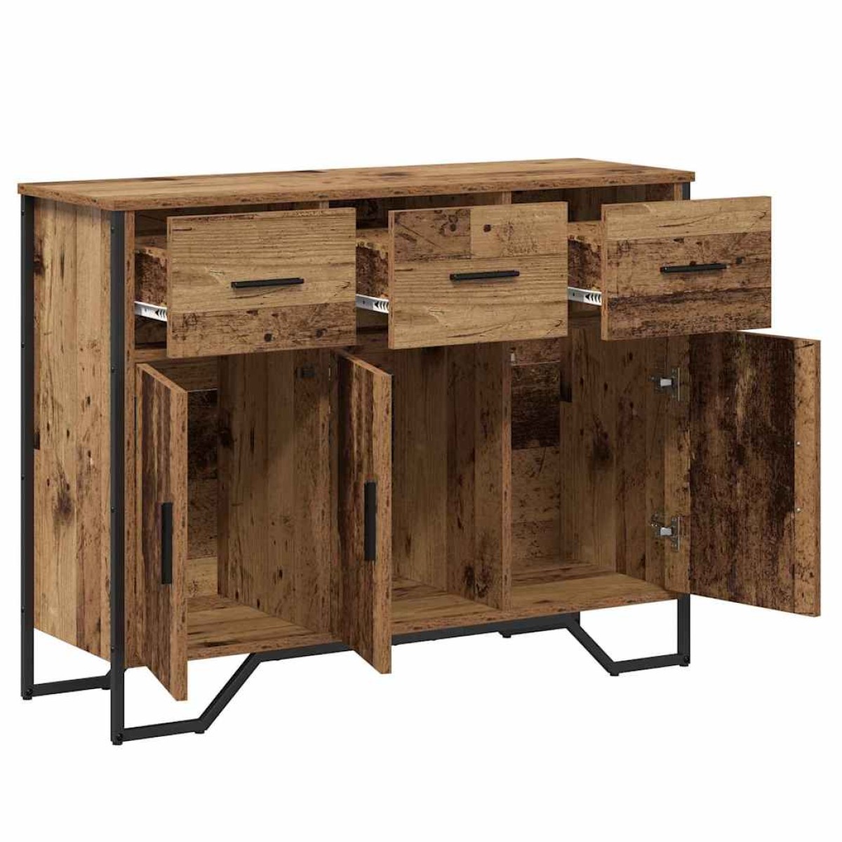 vidaXL Πλαϊνό γραφείο με συρτάρι Παλιό ξύλο 97 x 32,5 x 74,5 εκ.