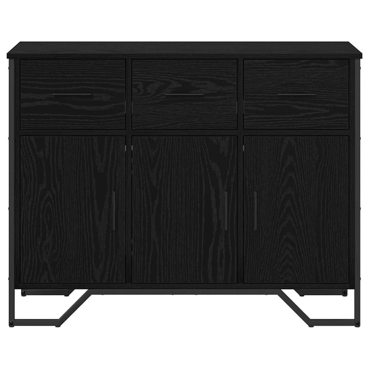 vidaXL Πλαϊνό γραφείο με συρτάρι Μαύρη Οξυά 97 x 32,5 x 74,5 εκ.