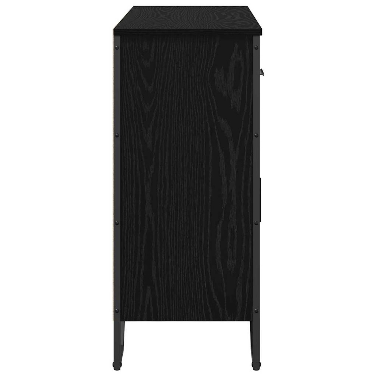vidaXL Πλαϊνό γραφείο με συρτάρι Μαύρη Οξυά 97 x 32,5 x 74,5 εκ.