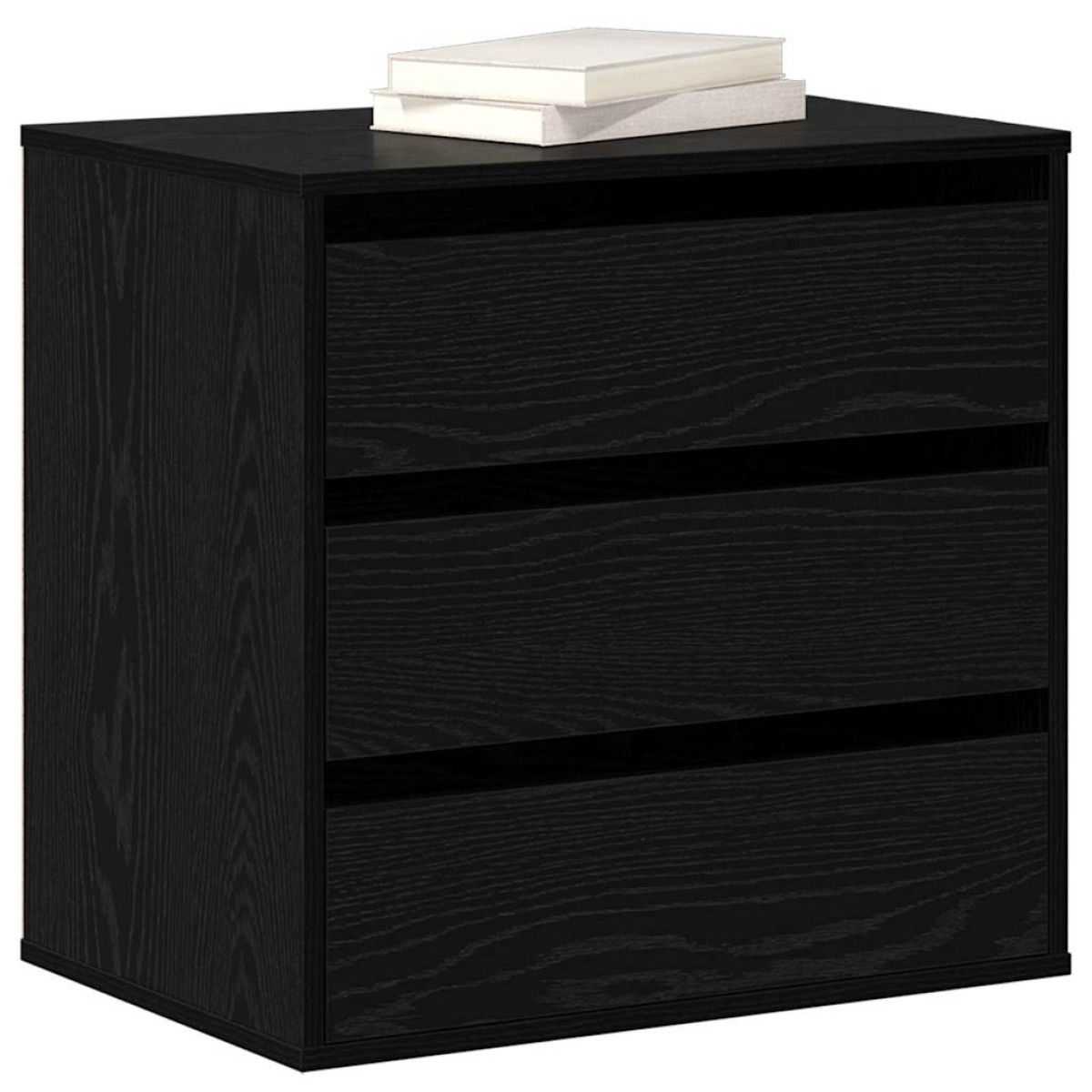 vidaXL Ντουλάπι με Συρτάρια 3-Συρτάρι Μαύρο 61 x 41 x 58 εκ