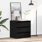 vidaXL Ντουλάπι με Συρτάρια 3-Συρτάρι Μαύρο 61 x 41 x 58 εκ