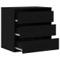 vidaXL Ντουλάπι με Συρτάρια 3-Συρτάρι Μαύρο 61 x 41 x 58 εκ