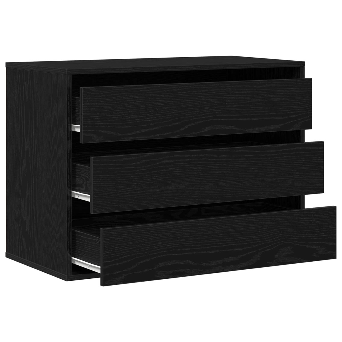 vidaXL Ντουλάπι με Συρτάρια 3-Συρτάρι Μαύρο 80 x 41 x 58 εκ.