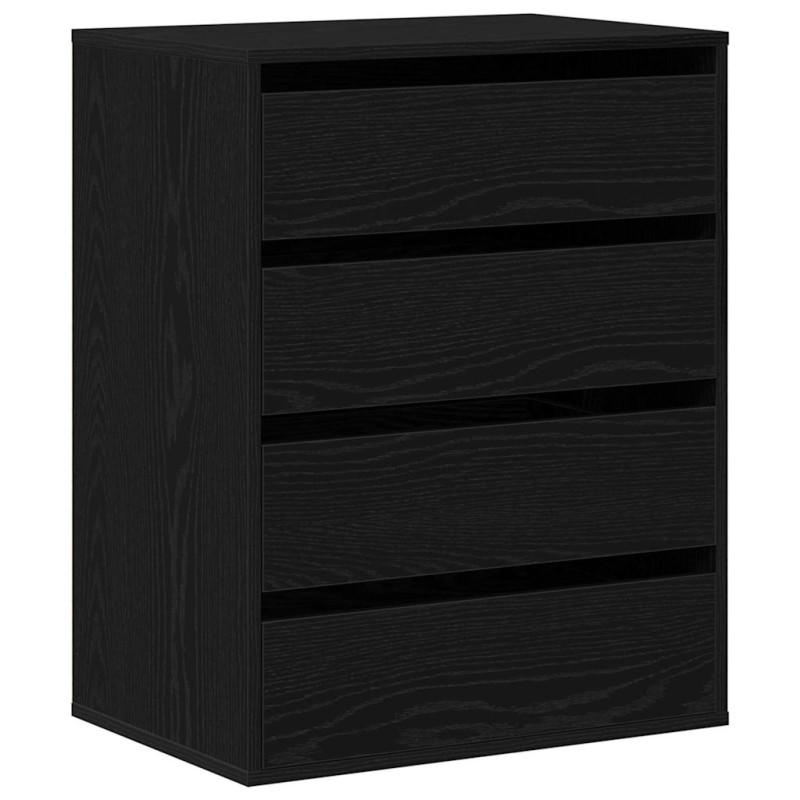 vidaXL Ντουλάπι με Συρτάρια 3-Συρτάρι Μαύρο 60 x 41 x 76 εκ.