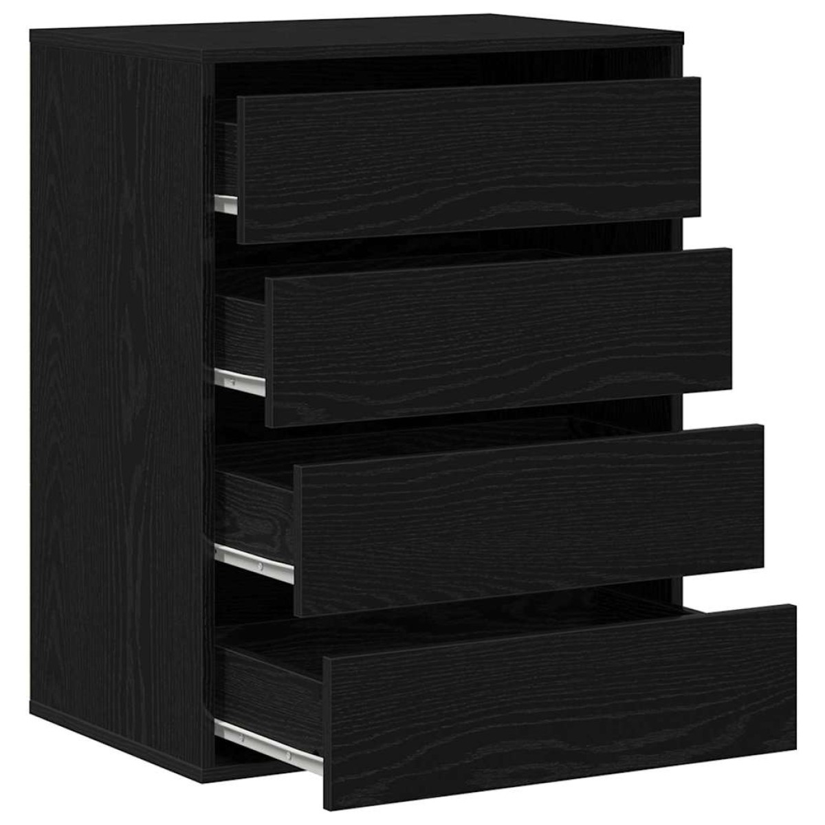 vidaXL Ντουλάπι με Συρτάρια 3-Συρτάρι Μαύρο 60 x 41 x 76 εκ.