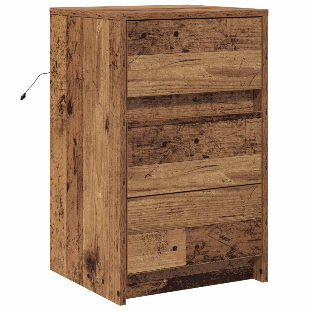 vidaXL Κομοδίνο Παλιό ξύλο 38 x 34 x 61 εκ. Επεξεργασμένο ξύλο