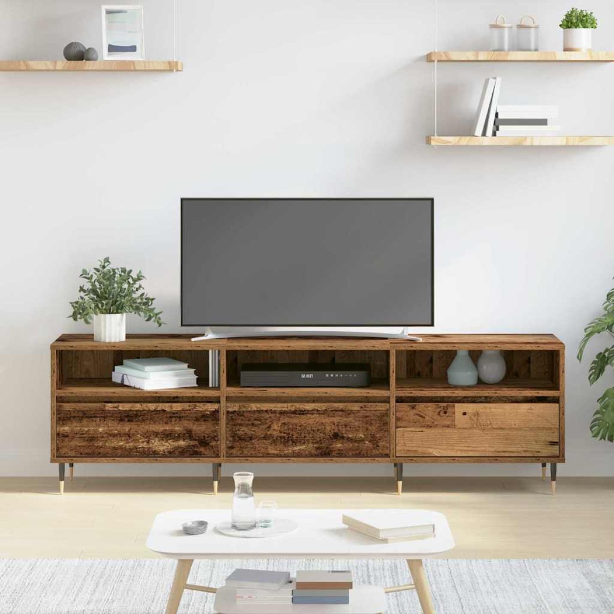 vidaXL Ντουλάπι TV 150 x 30 x 45 εκ Παλιό Ξύλο Επεξεργασμένο Ξύλο