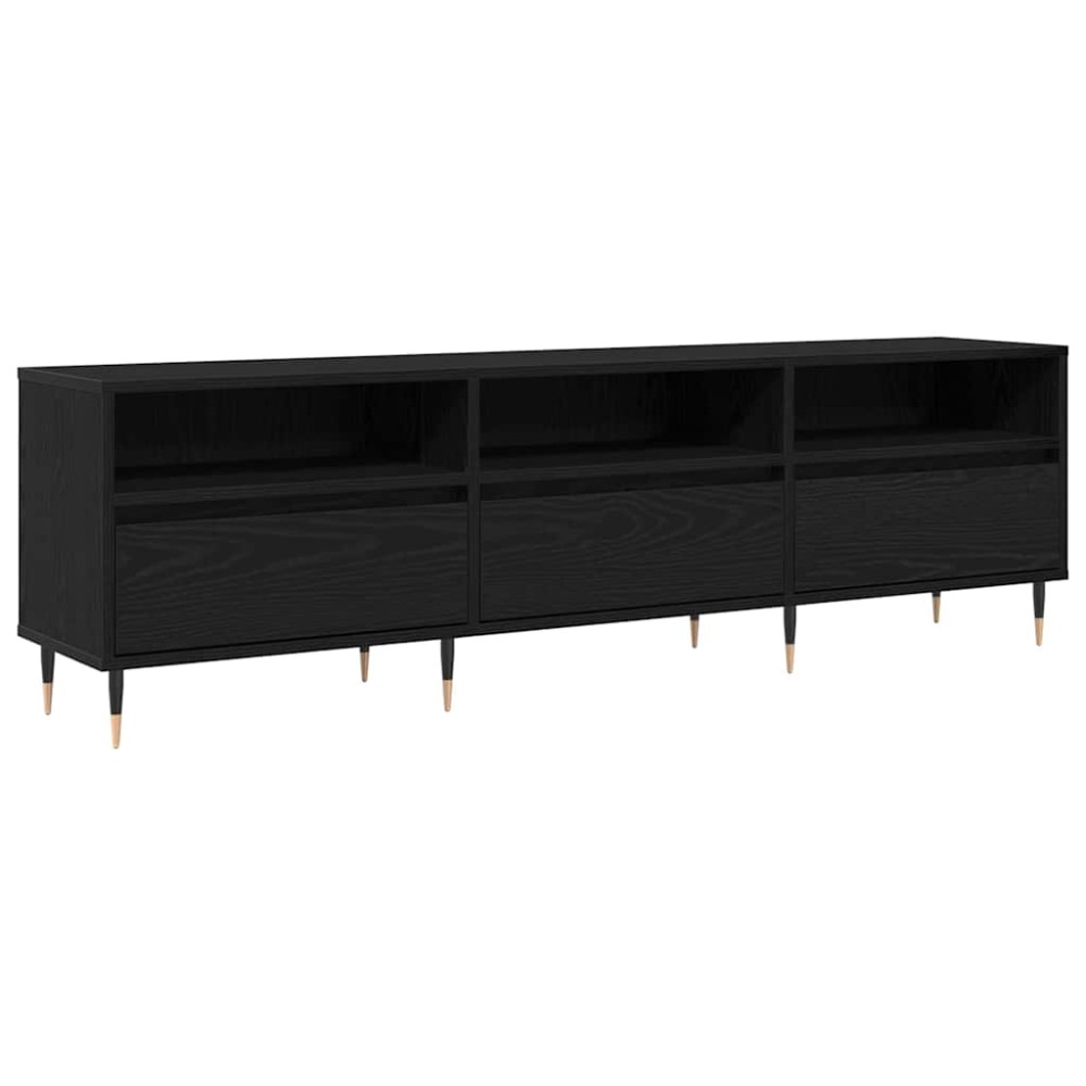 vidaXL Ντουλάπι TV 150 x 30 x 45 εκ Μαύρη Οξυά Επεξεργασμένο Ξύλο