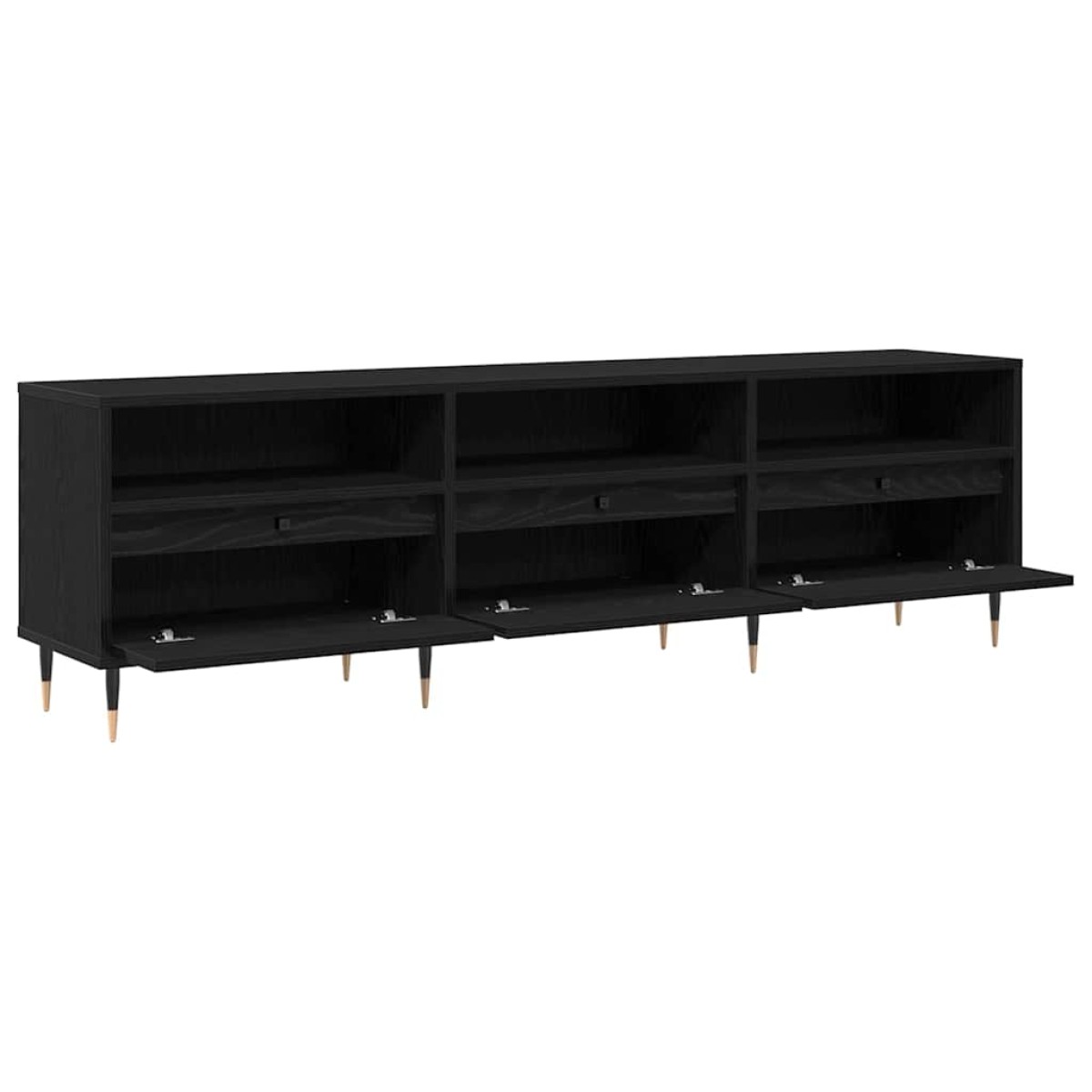 vidaXL Ντουλάπι TV 150 x 30 x 45 εκ Μαύρη Οξυά Επεξεργασμένο Ξύλο