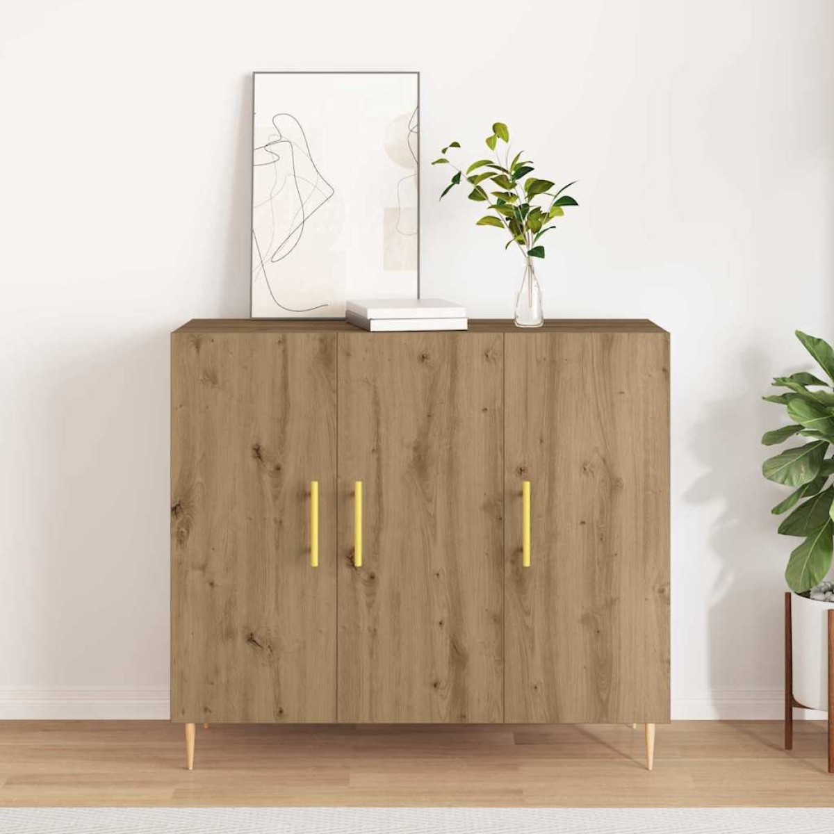 vidaXL Πλαϊνό γραφείο Artisan Oak 90 x 34 x 80 εκ. Επεξεργασμένο Ξύλο