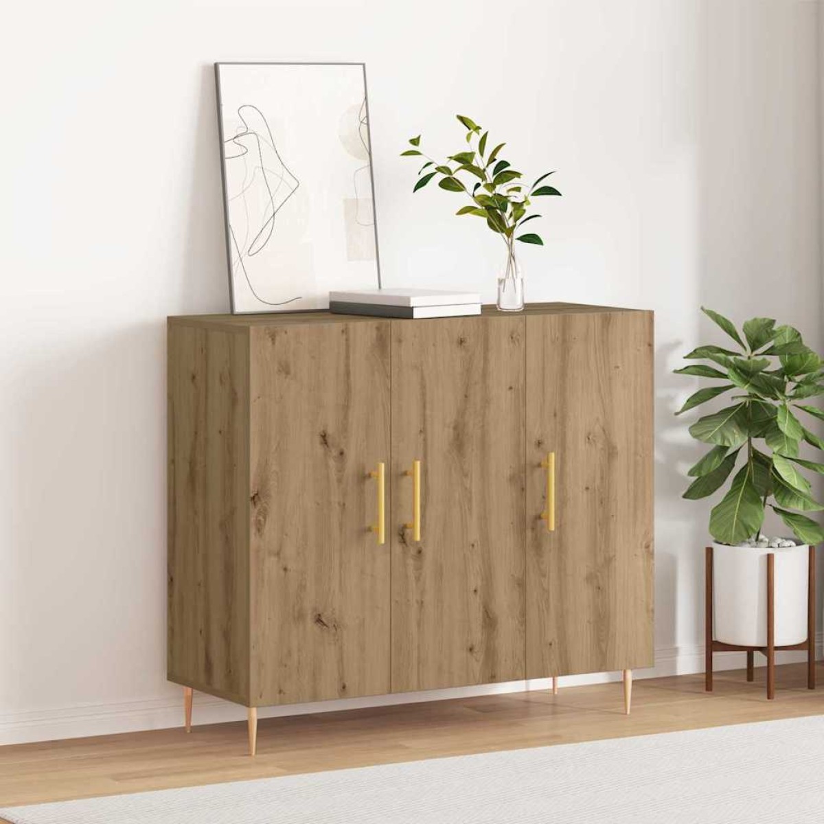 vidaXL Πλαϊνό γραφείο Artisan Oak 90 x 34 x 80 εκ. Επεξεργασμένο Ξύλο