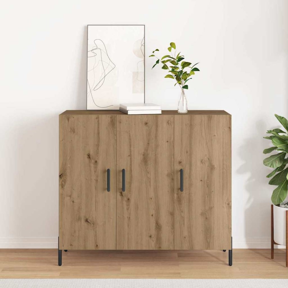 vidaXL Πλαϊνό γραφείο Artisan Oak 90 x 34 x 80 εκ. Επεξεργασμένο Ξύλο