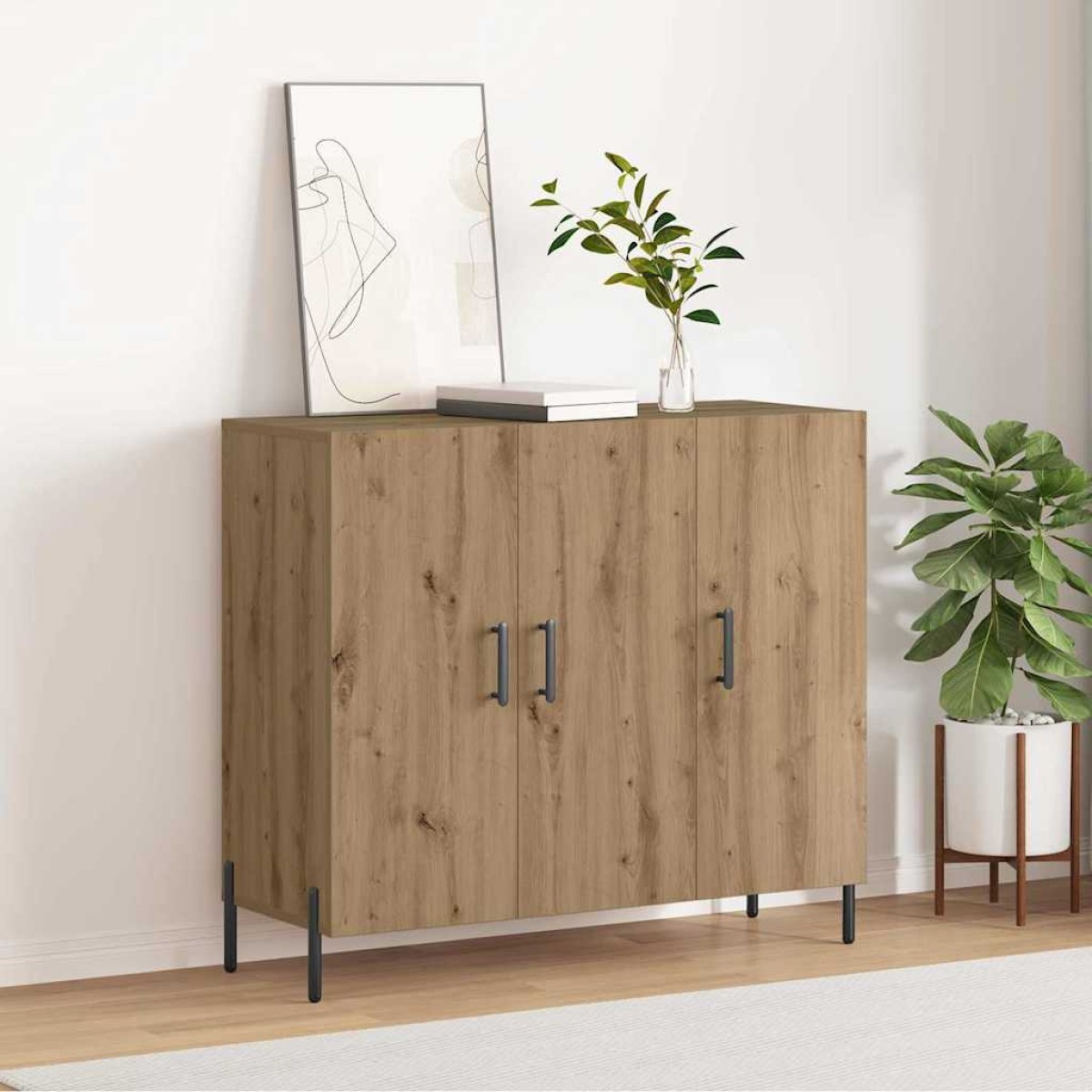 vidaXL Πλαϊνό γραφείο Artisan Oak 90 x 34 x 80 εκ. Επεξεργασμένο Ξύλο