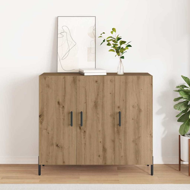 vidaXL Πλαϊνό γραφείο Artisan Oak 90 x 34 x 80 εκ. Επεξεργασμένο Ξύλο