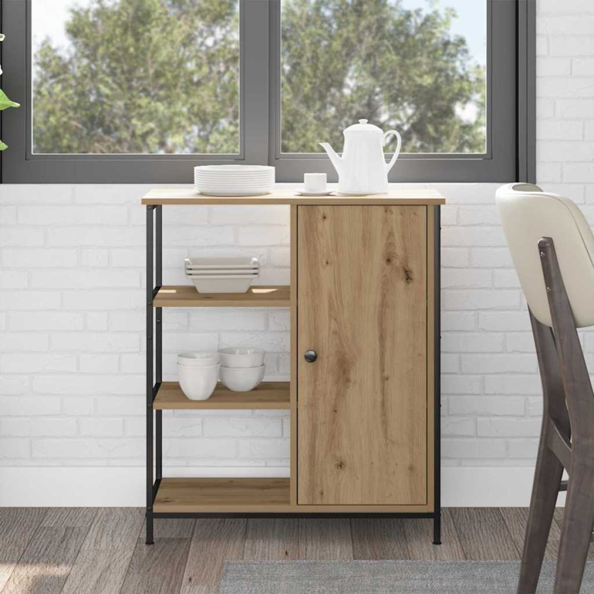 vidaXL Πλαϊνό γραφείο Artisan Oak 70 x 30 x 80 εκ.