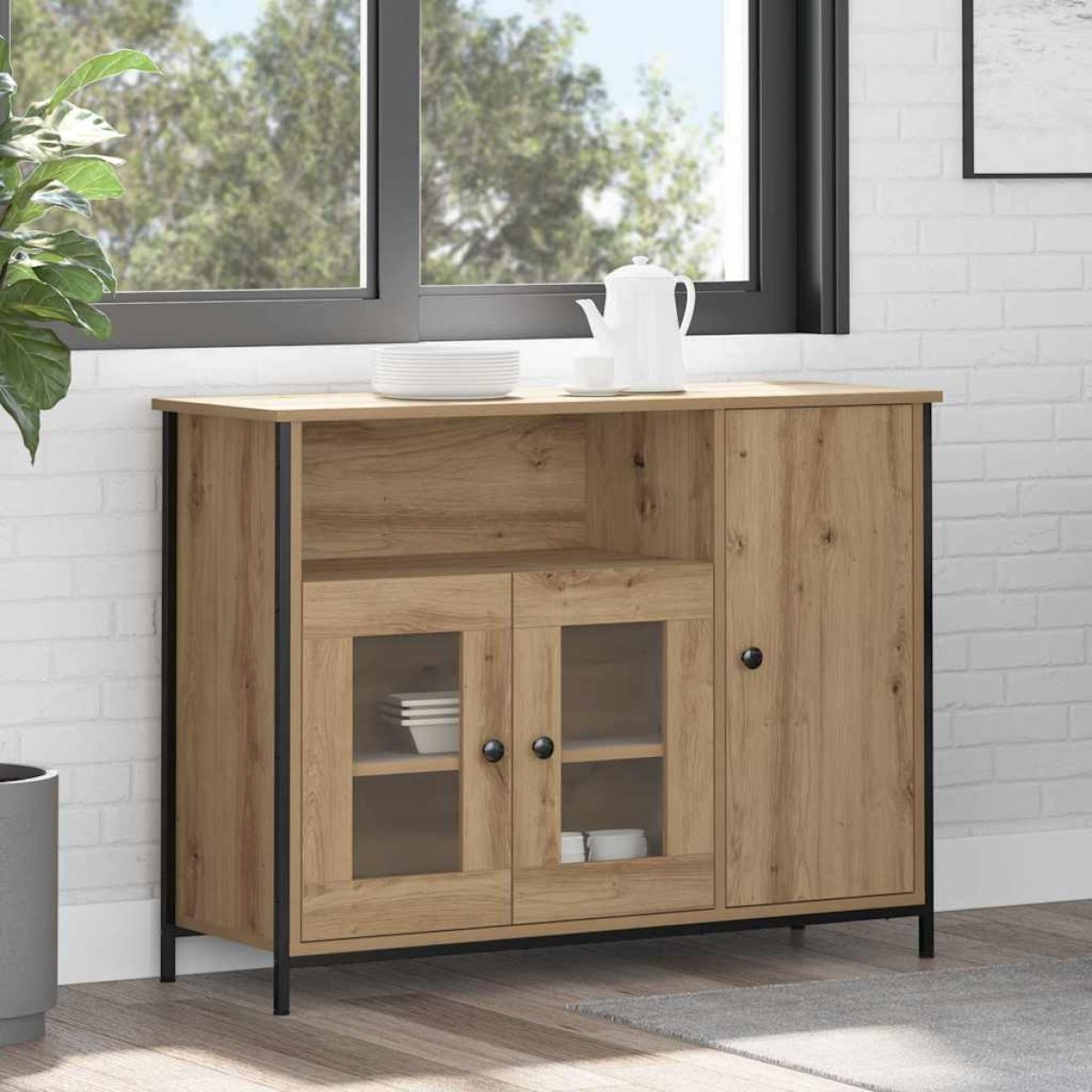 vidaXL Πλαϊνό γραφείο Artisan Oak 100 x 35 x 75 εκ.