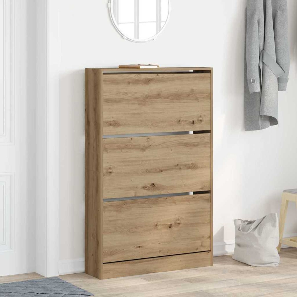 vidaXL Ντουλάπα Παπουτσιών 80 x 21 x 125,5 cm Επεξεργασμένο Ξύλο