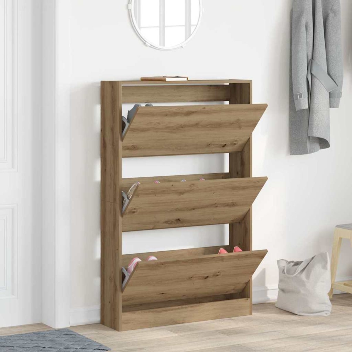 vidaXL Ντουλάπα Παπουτσιών 80 x 21 x 125,5 cm Επεξεργασμένο Ξύλο