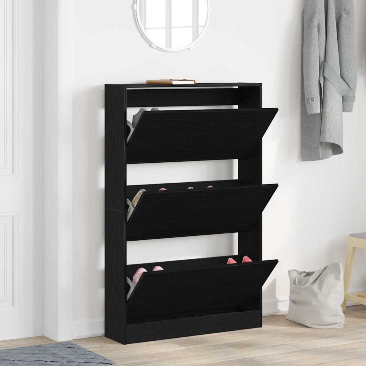 vidaXL Ντουλάπα Παπουτσιών 80 x 21 x 125,5 cm Επεξεργασμένο Ξύλο