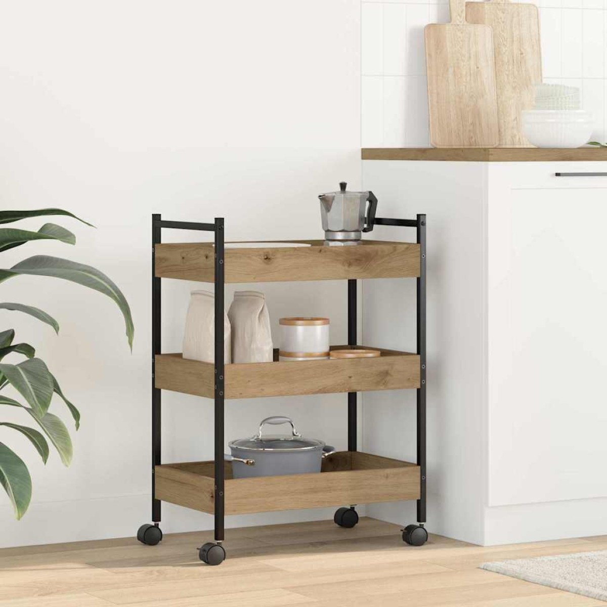vidaXL Καρότσι Κουζίνας Artisan Oak 50 x 30 x 70 εκ.