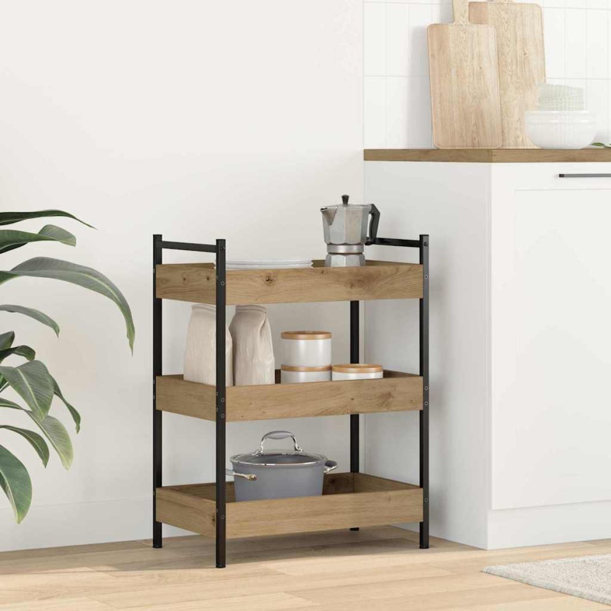 vidaXL Καρότσι Κουζίνας Artisan Oak 50 x 30 x 70 εκ.