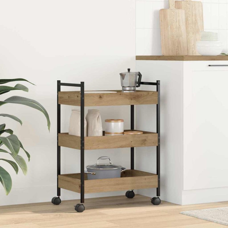 vidaXL Καρότσι Κουζίνας Artisan Oak 50 x 30 x 70 εκ.