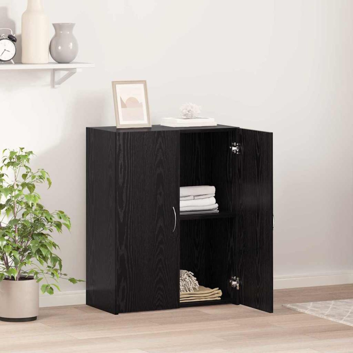 vidaXL Γραφείο Ντουλάπι Μαύρη Δρυς 70 x 32 x 77.5 εκ
