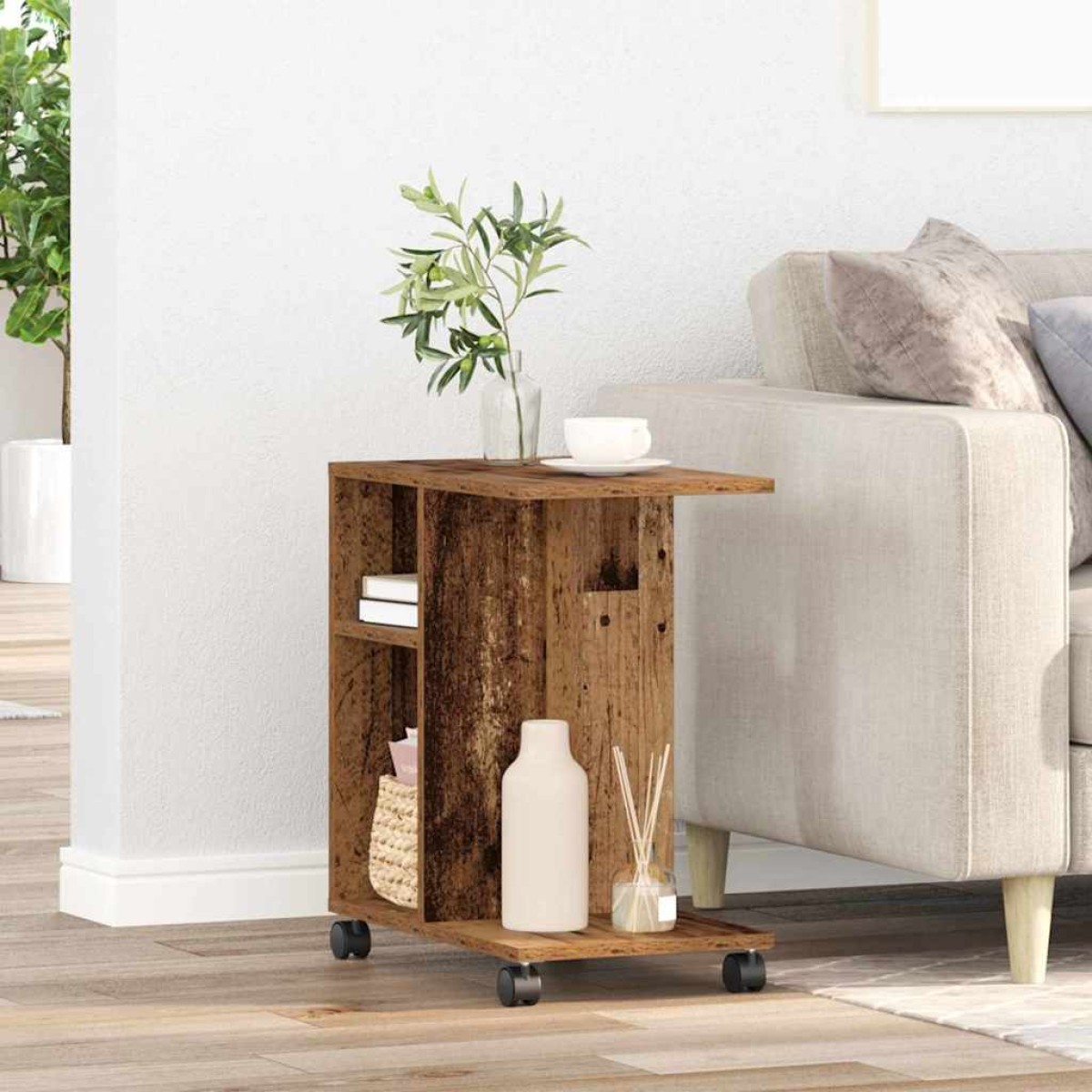 vidaXL Κοντρόλ Τραπέζι Παλαιό ξύλο 50 x 30 x 55 εκ. Επεξεργασμένο Ξύλο