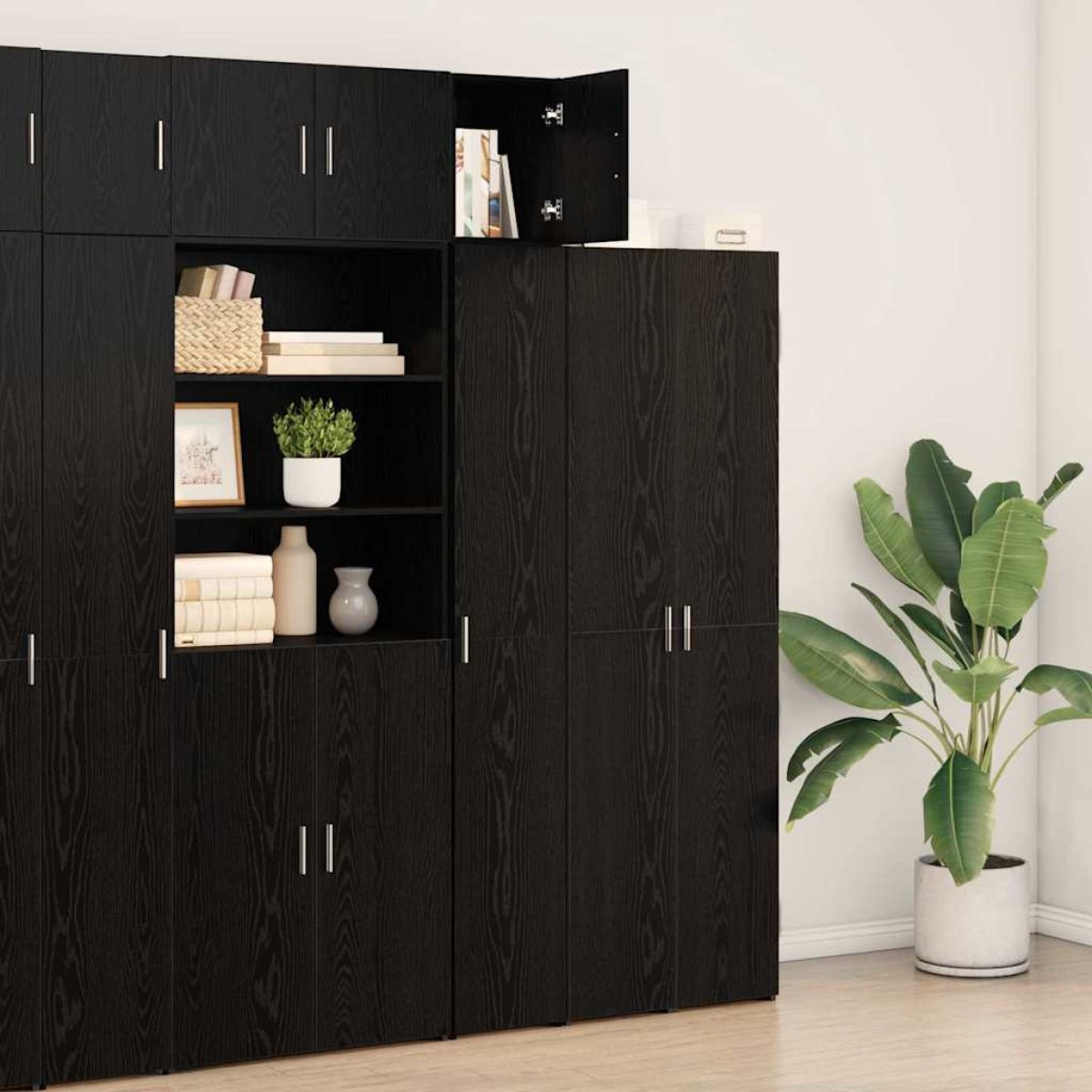 vidaXL Τοίχου Ντουλάπα Μαύρη Οξυά 30 x 42.5 x 39.5 εκ