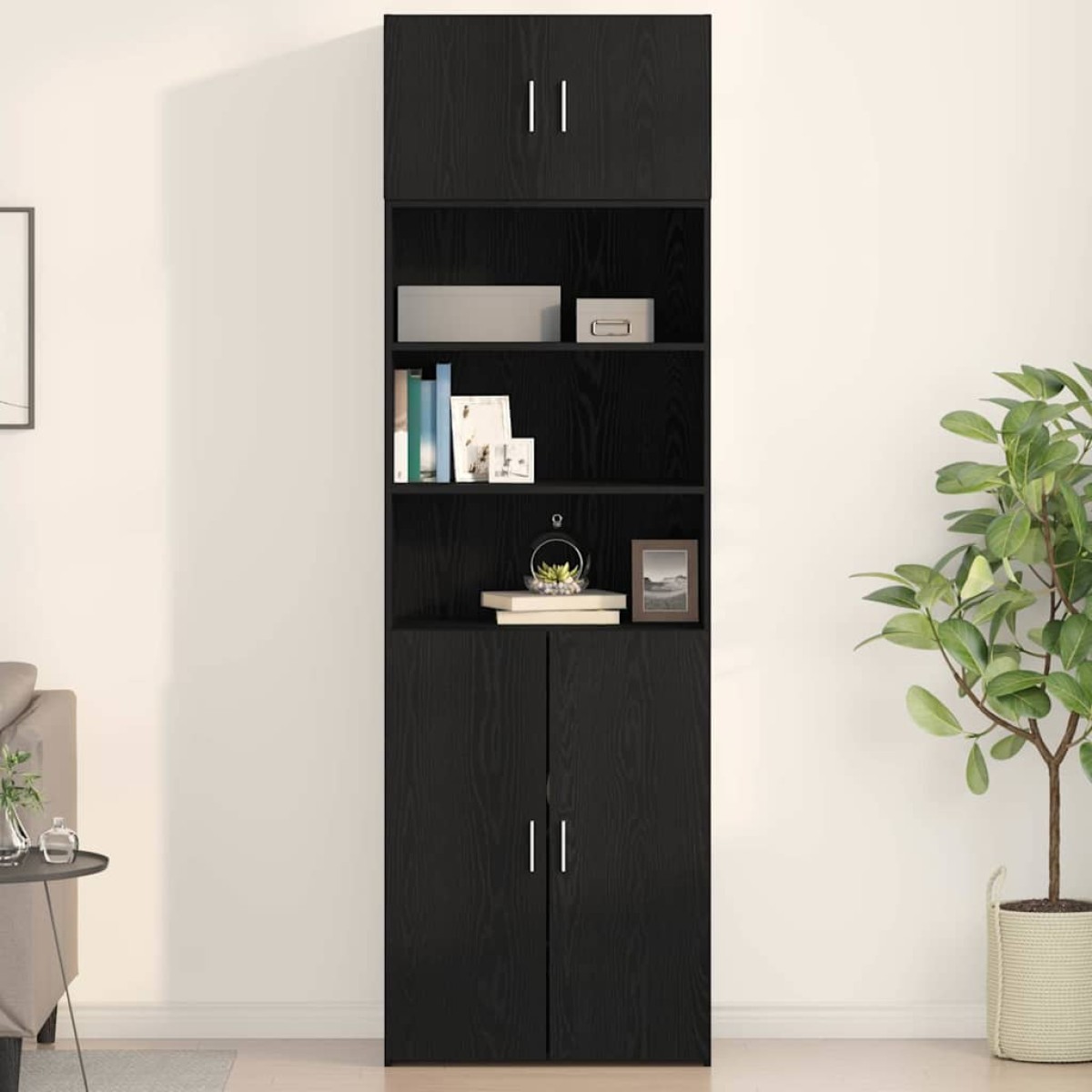 vidaXL Ντουλάπα Τοίχου Μαύρη δρυς 70 x 42.5 x 40 εκ.