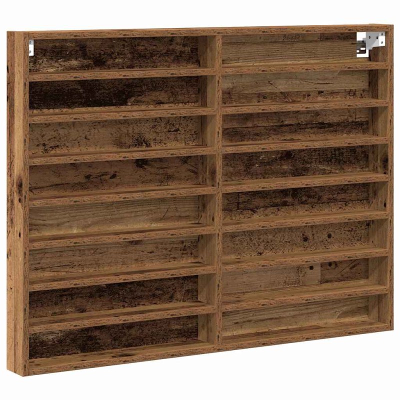 vidaXL Βιτρίνα Επιτοίχιο Παλιό ξύλο 100 x 8,5 x 75 cm