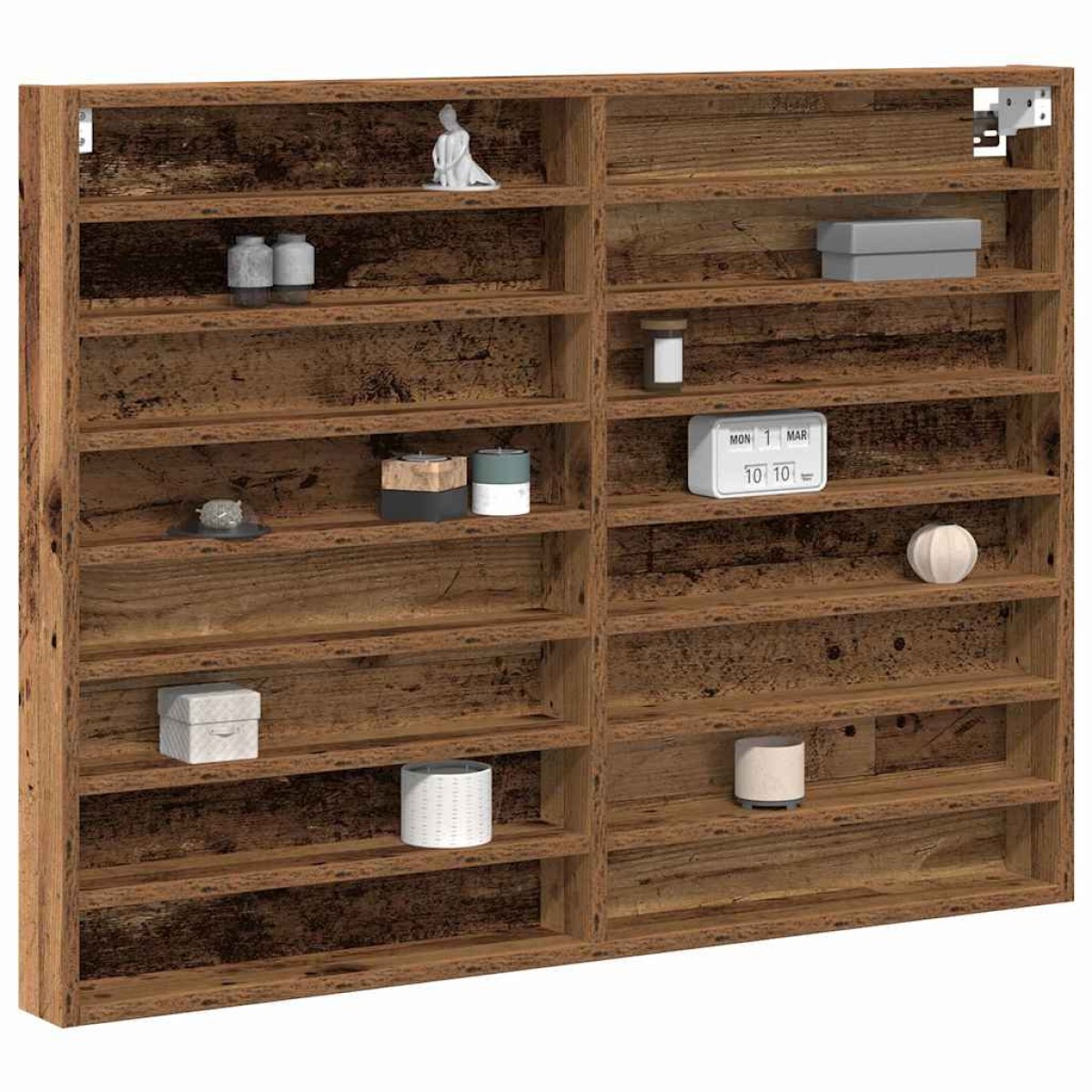 vidaXL Βιτρίνα Επιτοίχιο Παλιό ξύλο 100 x 8,5 x 75 cm