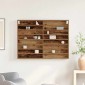vidaXL Βιτρίνα Επιτοίχιο Παλιό ξύλο 100 x 8,5 x 75 cm