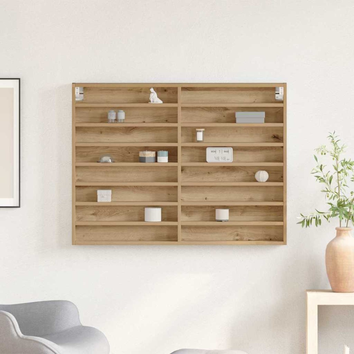 vidaXL Βιτρίνα Επιτοίχιο Artisan Oak 100 x 8,5 x 75 cm