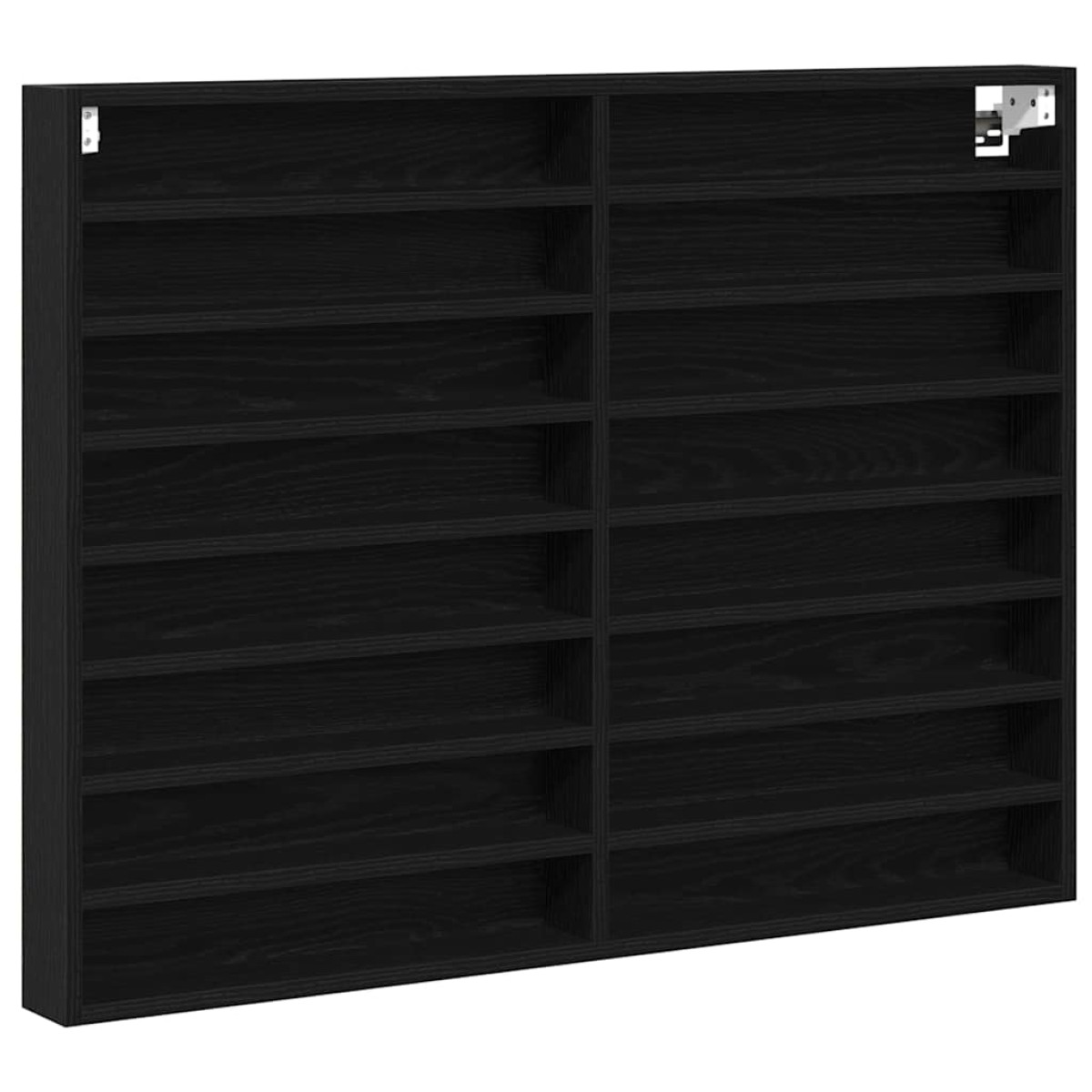 vidaXL Βιτρίνα Επιτοίχιο Μαύρη Οξυά 100 x 8,5 x 75 cm