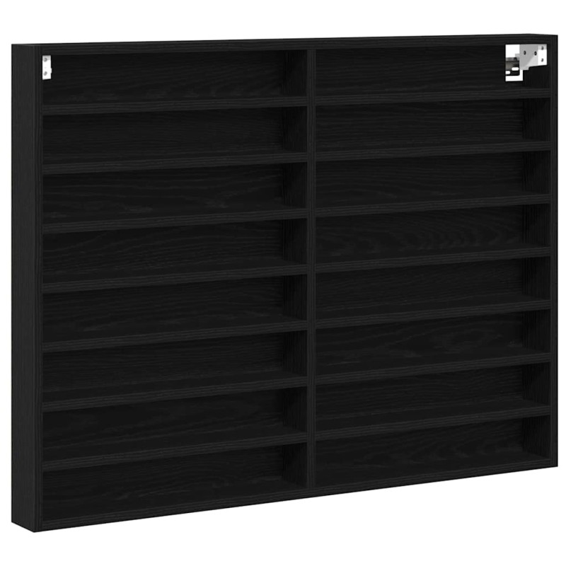 vidaXL Βιτρίνα Επιτοίχιο Μαύρη Οξυά 100 x 8,5 x 75 cm