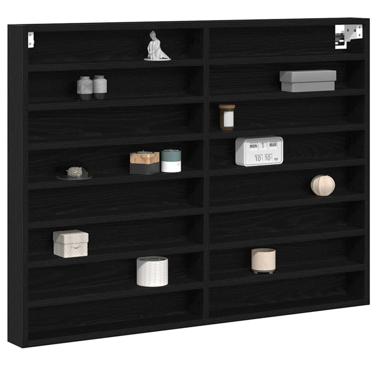 vidaXL Βιτρίνα Επιτοίχιο Μαύρη Οξυά 100 x 8,5 x 75 cm